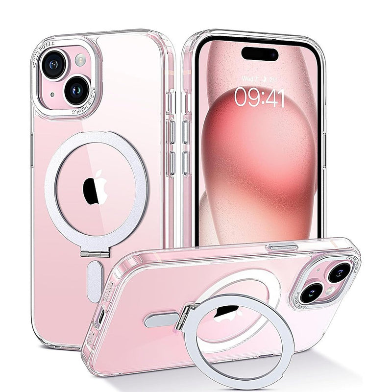 Hybrid-Flex Kickstand Case with Magsafe for Apple iPhone 15 - Clear