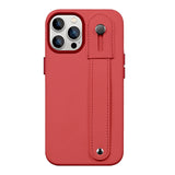 FingerGrip Series Case Faux Leather with Magsafe for Apple iPhone 14 Pro - Red