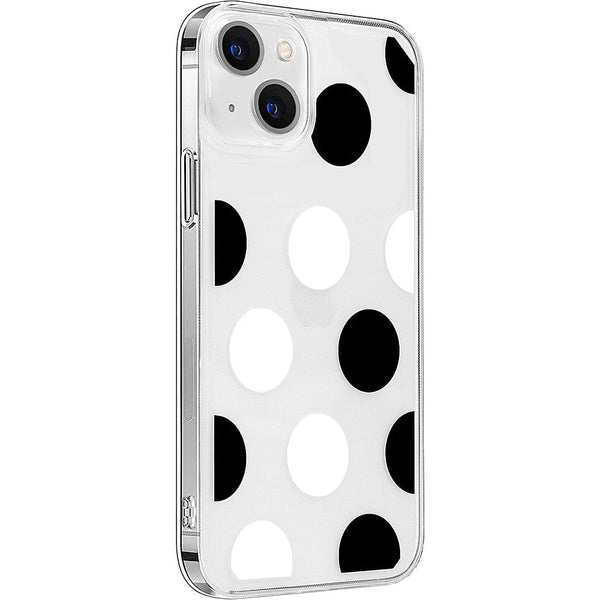 PolkaDot Hybrid-Flex Hard Shell Case for Apple iPhone 14 Plus - Clear/Black/White