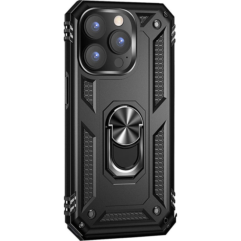 Military Kickstand Series Case with Belt Clip for Apple iPhone 14 Pro - Black