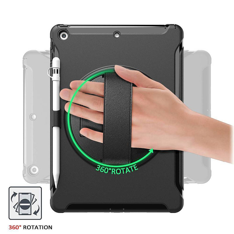 Protection Hand Strap Series Case for Apple iPad 10.2" (9th Generation 2021) - Black