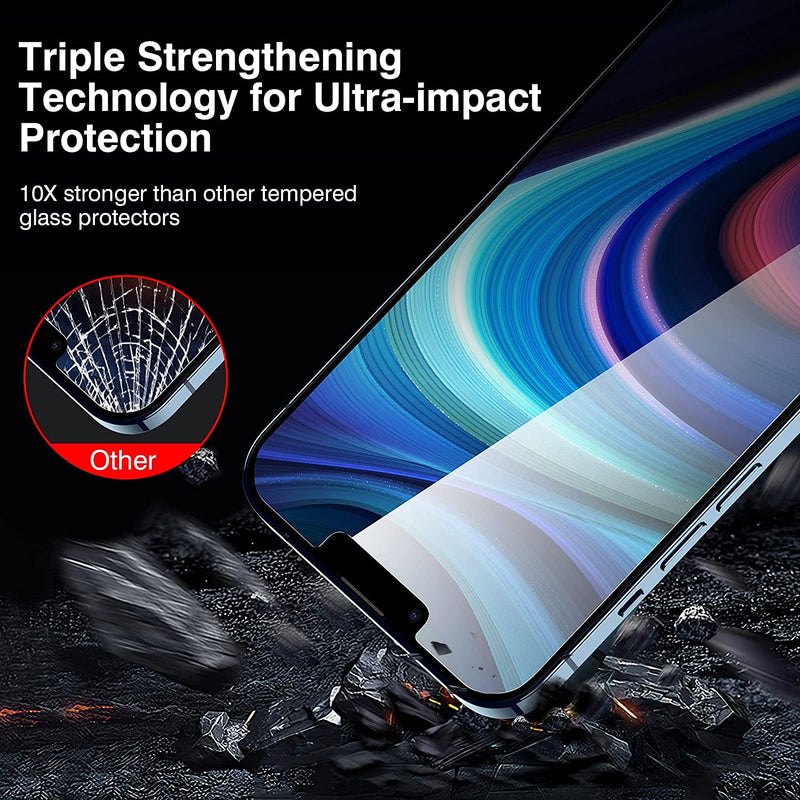 ZeroDamage HD Privacy Tempered Glass Screen Protector for Apple iPhone 13 Pro Max and iPhone 14 Plus (2-Pack)