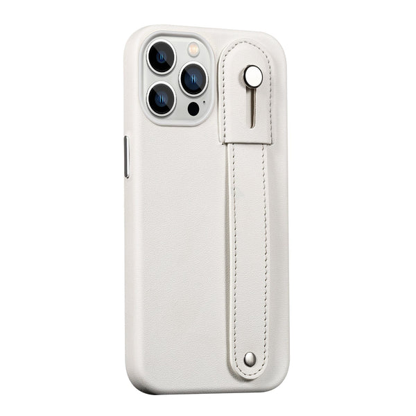 FingerGrip Series Case Faux Leather with Magsafe for Apple iPhone 14 Pro Max - White