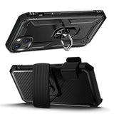 Military Kickstand Series Case with Belt Clip for Apple iPhone 14 Plus - Black