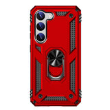 Military Kickstand Series with Belt Clip Case for Samsung Galaxy S23 - Red