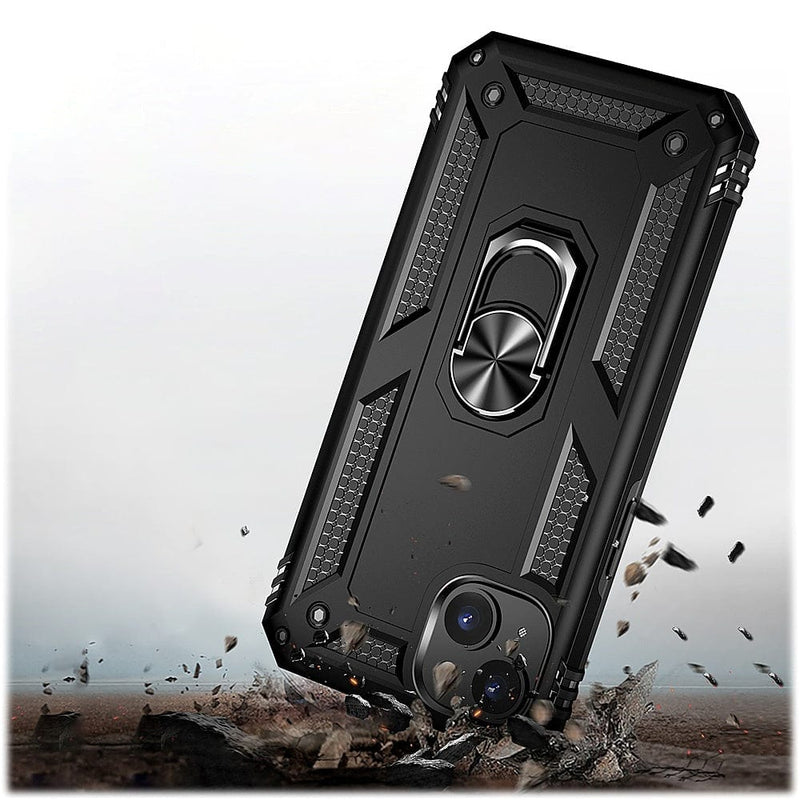 Military Kickstand Series Case with Belt Clip for Apple iPhone 14 Plus - Black