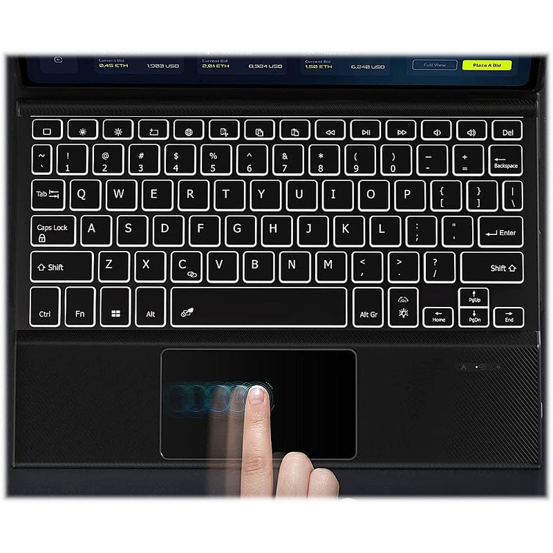 Keyboard Case with TrackPad for Samsung Galaxy Tab S8, Tab S9 and Tab S9 FE - Black