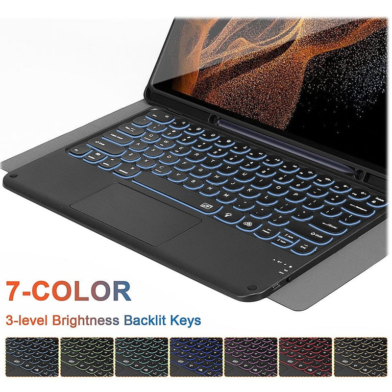 Keyboard Case with Track Pad for Samsung Galaxy Tab S8 Ultra and Tab S9 Ultra - Black