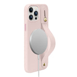 FingerGrip Series Case Faux Leather with Magsafe for Apple iPhone 14 Pro - Pink